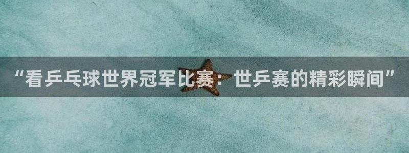 “看乒乓球世界冠军比赛：世乒赛的精彩瞬间”